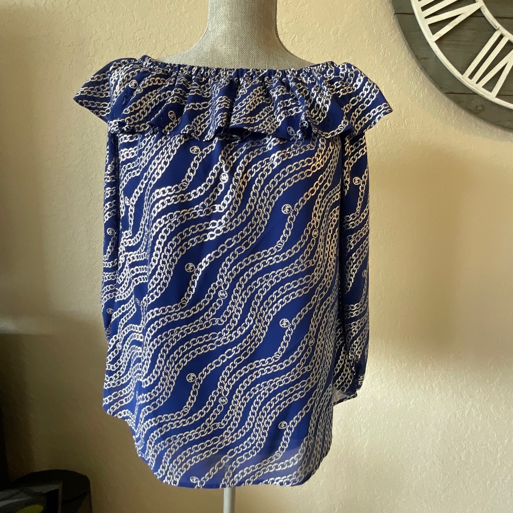 Michael Kors blue with silver chain design